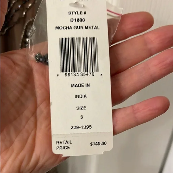 Brown Sequin Embellished Gown with 3/4 Sleeves - Picture 6 of 11